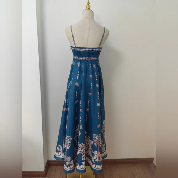 ALEMAIS Acacia printed linen midi dress - Picture 9 of 16